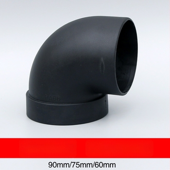 Parkolófűtő levegőcső hajlított idom, műanyag, korrózióálló, modell WT-75mm, 150°C-ig hőálló, meleg levegő áramlását irányítja