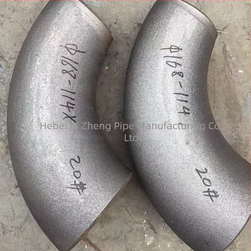 Szénacél hosszú radiussal rendelkező könyök, 90°, fokozatosan csökkenő átmérővel, hegesztett csatlakozás, osztály A.