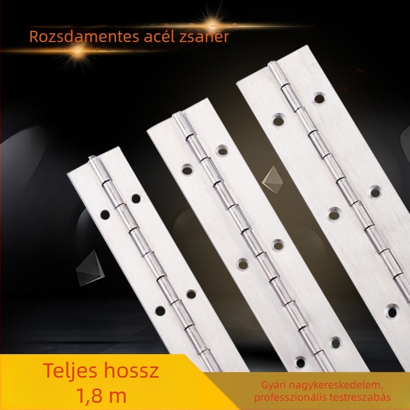 Rozsdamentes acél hosszú pánt a szekrényajtókhoz (zongora) – méretek 1 inch, 1,2 inch, 1,5 inch