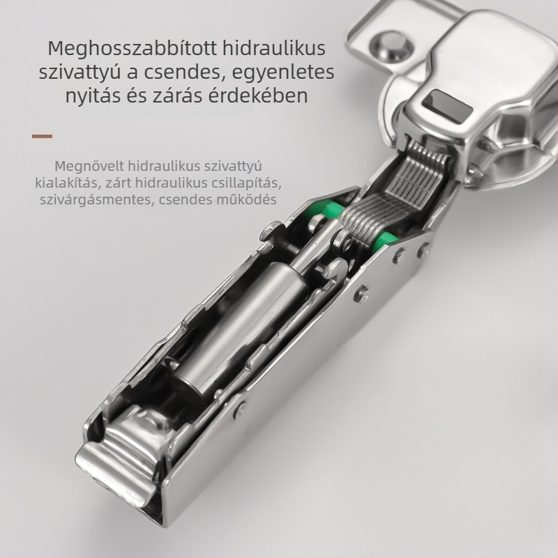 304-es rozsdamentes acélból készült kétfokozat csillapítóval, 35 mm-es kupával, ruhásszekrényajtókhoz