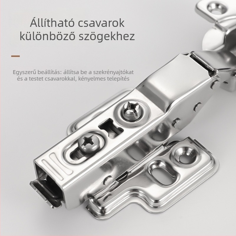 304-es rozsdamentes acélból készült kétfokozat csillapítóval, 35 mm-es kupával, ruhásszekrényajtókhoz