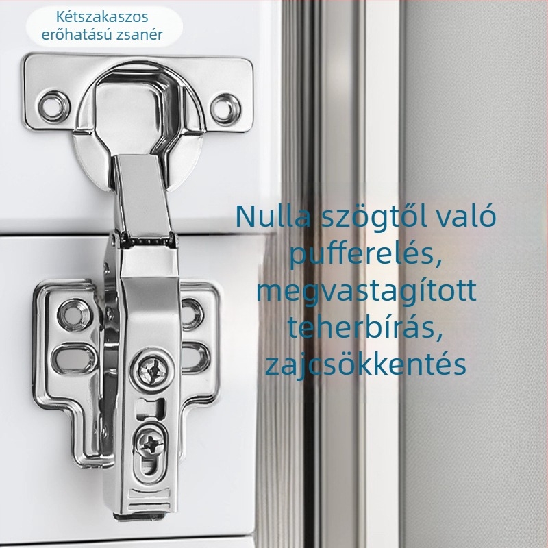 304-es rozsdamentes acélból készült kétfokozat csillapítóval, 35 mm-es kupával, ruhásszekrényajtókhoz