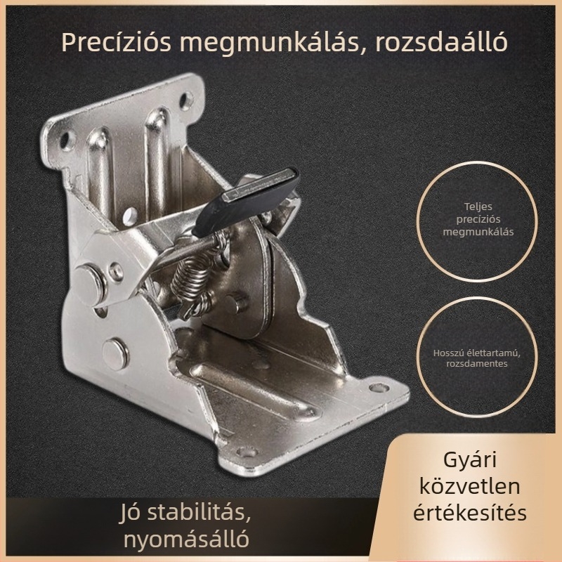 Masszív önzáró összecsukható pánt bútorokhoz, asztalokhoz, székekhez és kávéasztalokhoz; 180°/90° nyitás