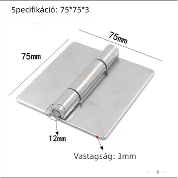 304 rozsdamentes acélból készült hegesztett csukló elosztó dobozhoz, lyukmentes, 75×75×3 mm, ipari teherbíró