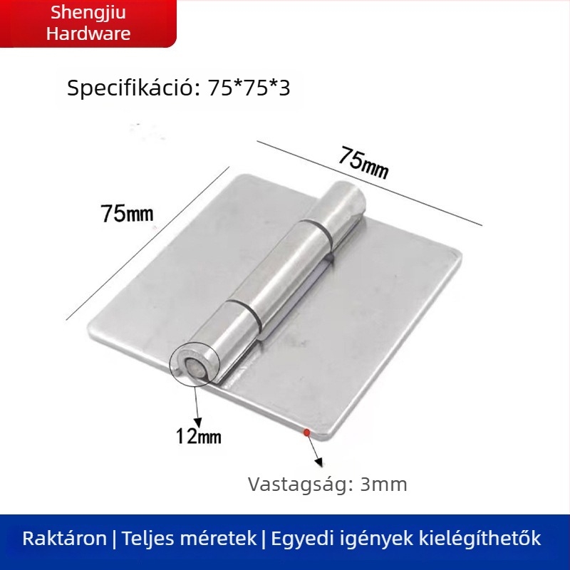 304 rozsdamentes acélból készült hegesztett csukló elosztó dobozhoz, lyukmentes, 75×75×3 mm, ipari teherbíró