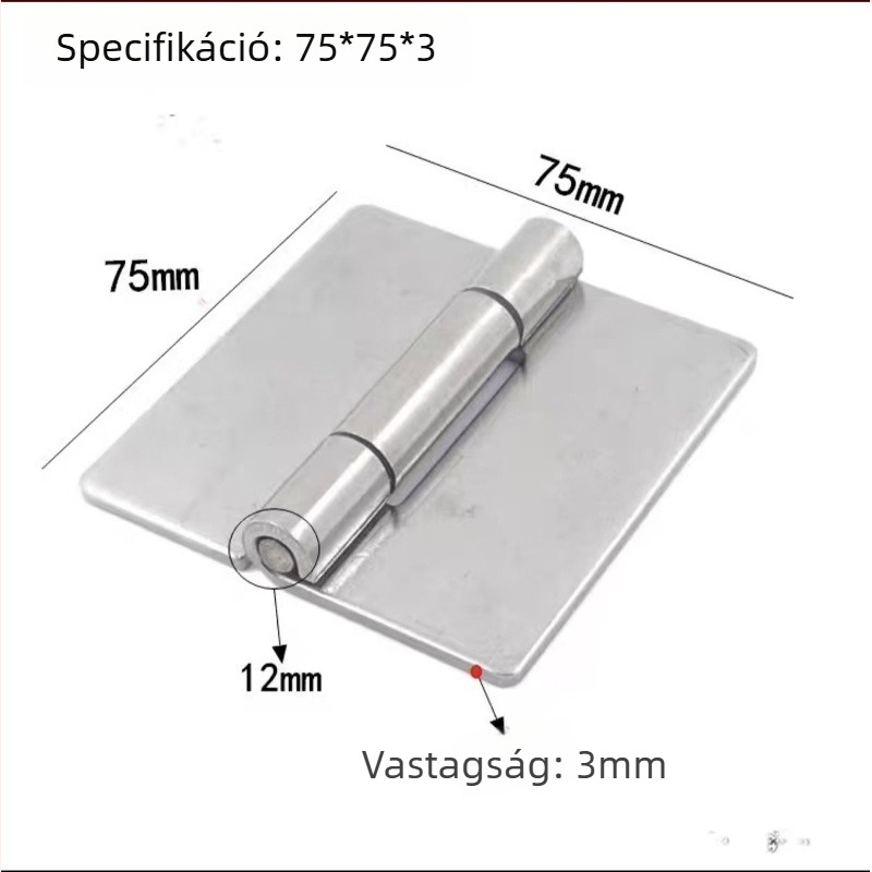 304 rozsdamentes acélból készült hegesztett csukló elosztó dobozhoz, lyukmentes, 75×75×3 mm, ipari teherbíró