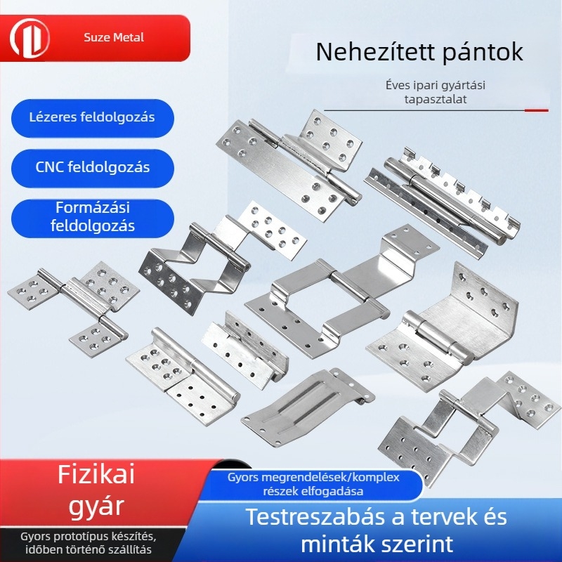 Rejtett rozsdamentes acél zsanér szekrényajtókhoz — különleges formájú, hegesztett felület, modern minimalista stílus