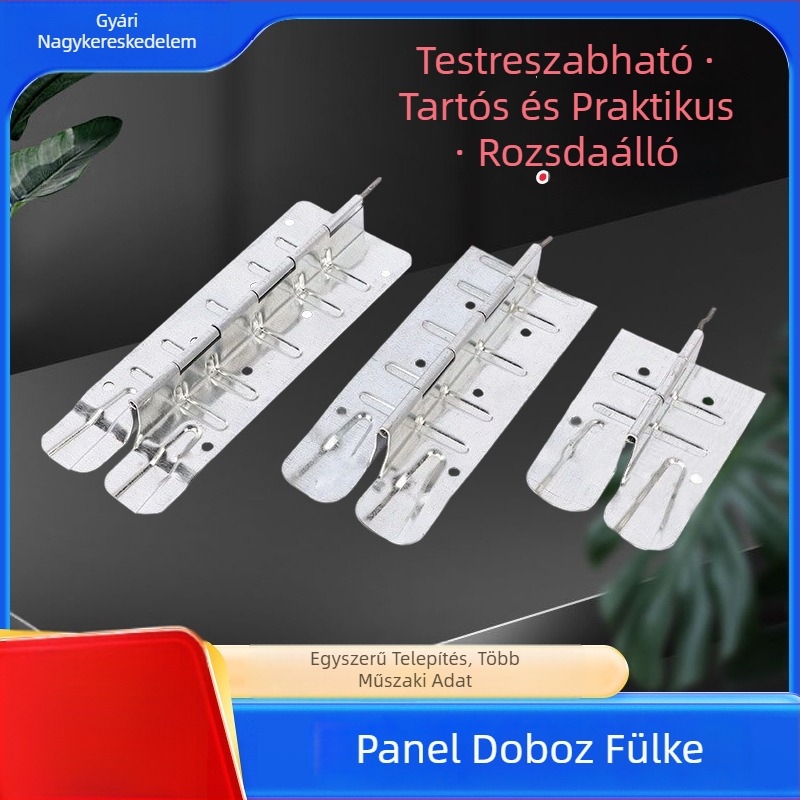 L-típusú csuklópánt cinkötvözetből keretekhez és fa dobozokhoz, elektroplatált felület, 3,5 mm vastagság