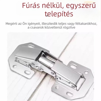 Fúrás nélküli szekrényajtó pánt rugóval és hidraulikus csillapítással, univerzális összecsukható pánt