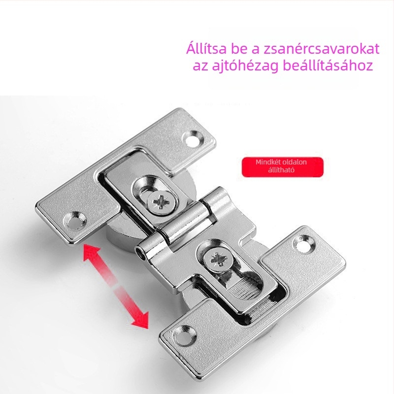 Kétszárnyú ruhásszekrény ajtó pántok, belső nyitás átfedő kialakítással, állítható csúszó görgők