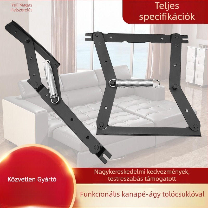Láthatatlan kanapé-ágy összekapcsoló csukló – hideg hengerelt acél, modell Sofa bed translation hinge, univerzális felhasználás, préselési kivitel, modern minimalista stílus