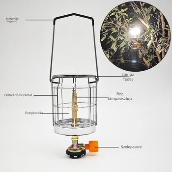 Kemping gázlámpa EASYWALKING, gáztüzemű, 500W, 400CP fényerő