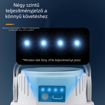 Tölthető napelemes kemping lámpa, 3.7V, 5W izzólámpa