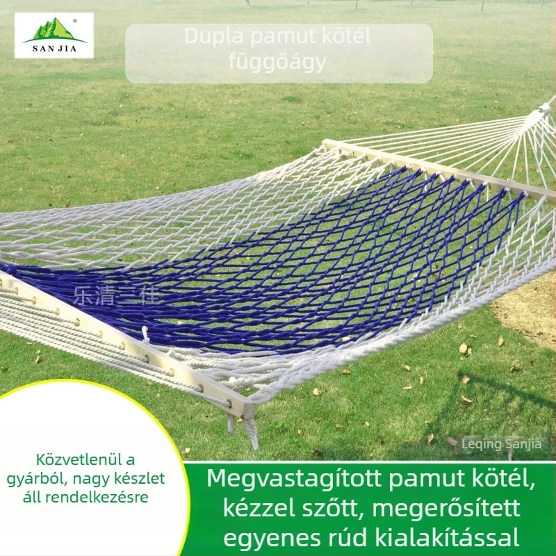 Kültéri kempingező függőhám hálószövettel, egyszemélyes vagy kétszemélyes, függő kialítás