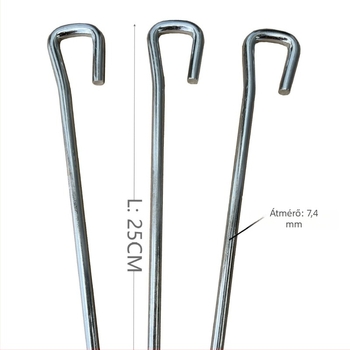 Sátor szegek Ø7.5 mm, Vas, elektroplatinált, 98 g, Márka HONGRUN