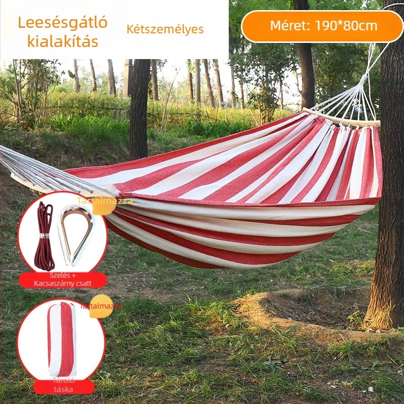 Függőágy egy személyre vagy két személyre, vászon felülettel, függő típus, teherbírás 200 kg, súly 750 g