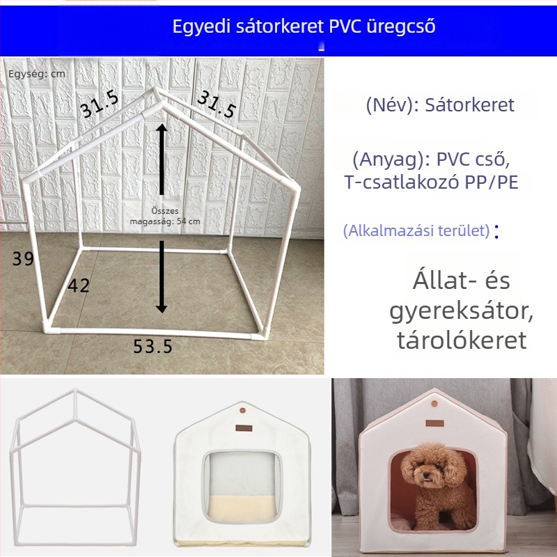 PVC üreges cső állvány háziállat- és gyerek sátorhoz, modell Youqian-01