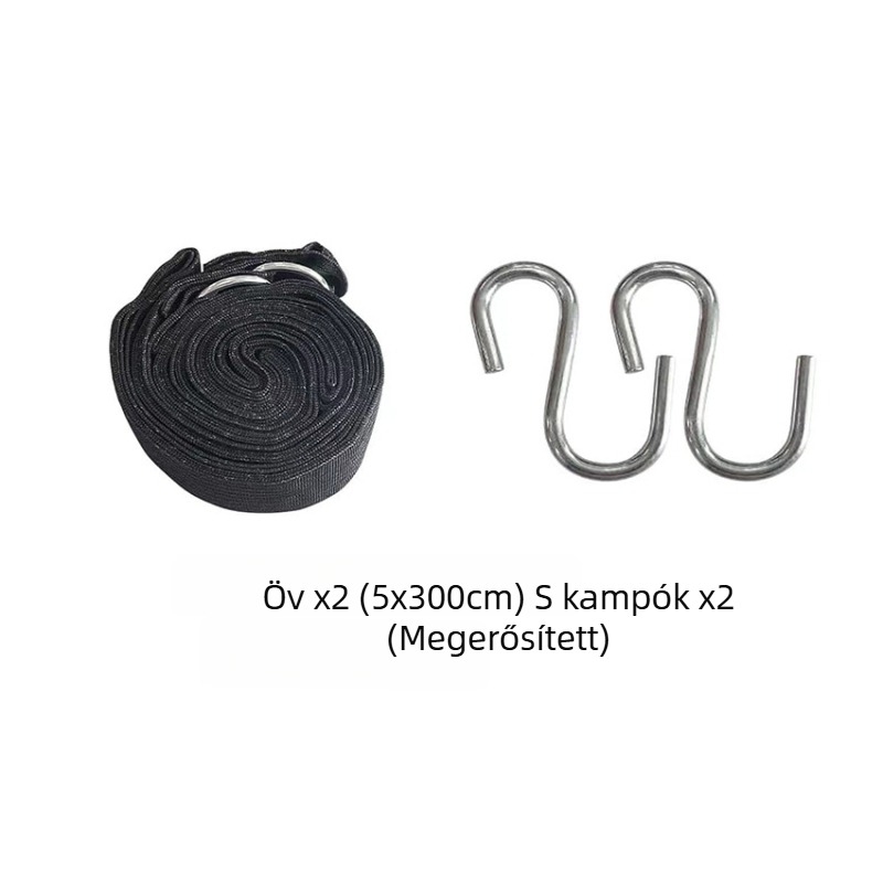 Kültéri függőágy fa tartóval, vászon felülettel, tömeg 600–1100 g