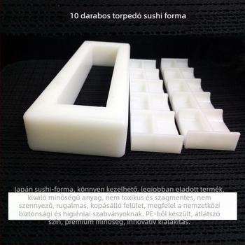 Sushi forma (10 darabos készlet, hajó alakú, kézben tartható, rizs golyó formázó eszköz)