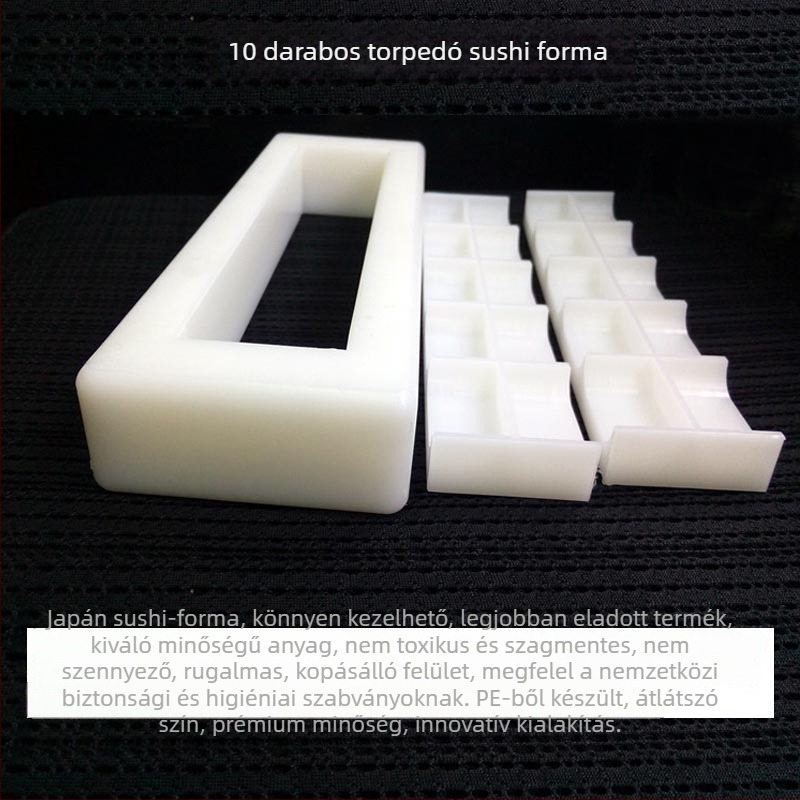 Sushi forma (10 darabos készlet, hajó alakú, kézben tartható, rizs golyó formázó eszköz)