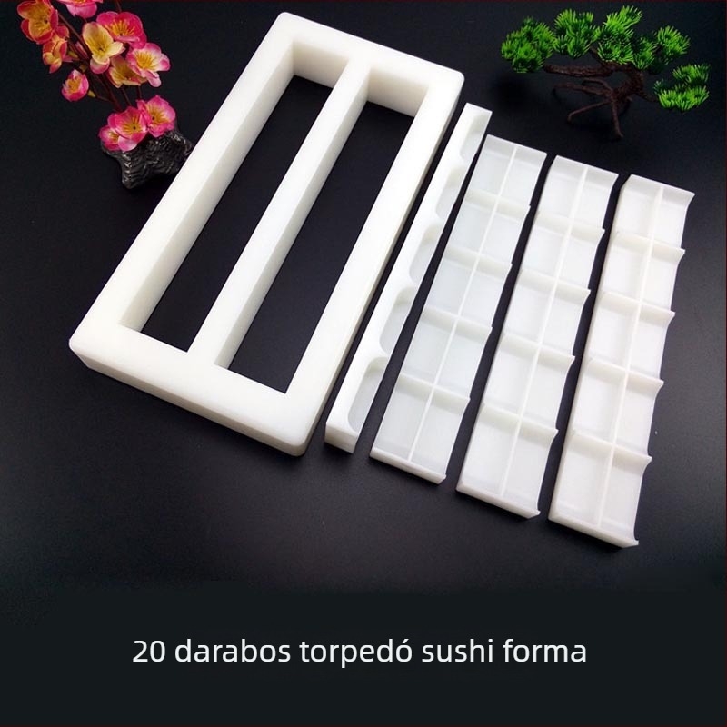 Sushi forma (10 darabos készlet, hajó alakú, kézben tartható, rizs golyó formázó eszköz)