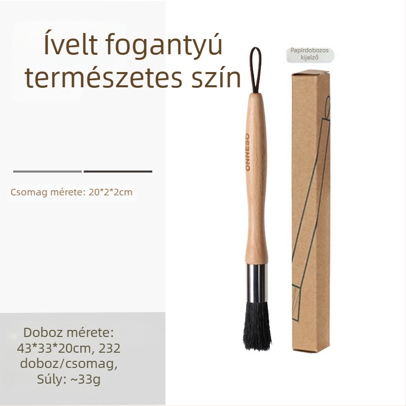 Kávéfőzők tisztító keféje –fa, puha sörtéjű, Wangshe/onneso márka, tömeg 33 g, 2024-ben debütált