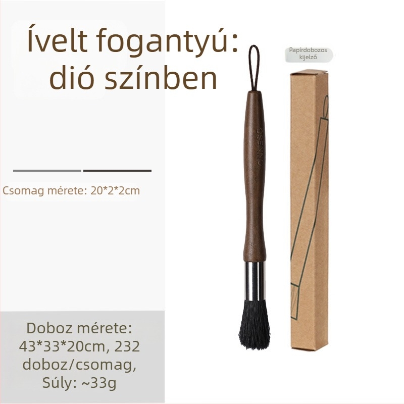 Kávéfőzők tisztító keféje –fa, puha sörtéjű, Wangshe/onneso márka, tömeg 33 g, 2024-ben debütált