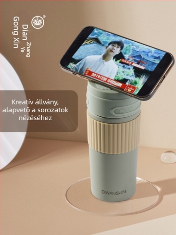Autóba szerelhető termosz pohár, hordozható, intelligens hőmérséklet-vezérlés (Belső: 304 rozsdamentes acél; Külső: 201 rozsdamentes acél; Izoláció: 6–12 óra)