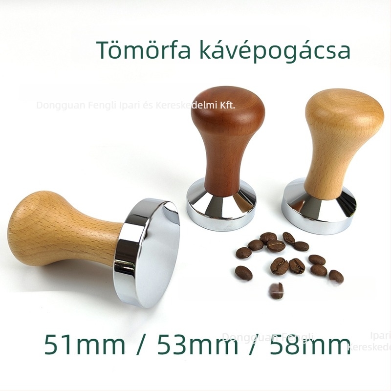 Tömörfa kávé tamper, 58×53 mm, bükkfa, fél-automata eszpresszóhoz