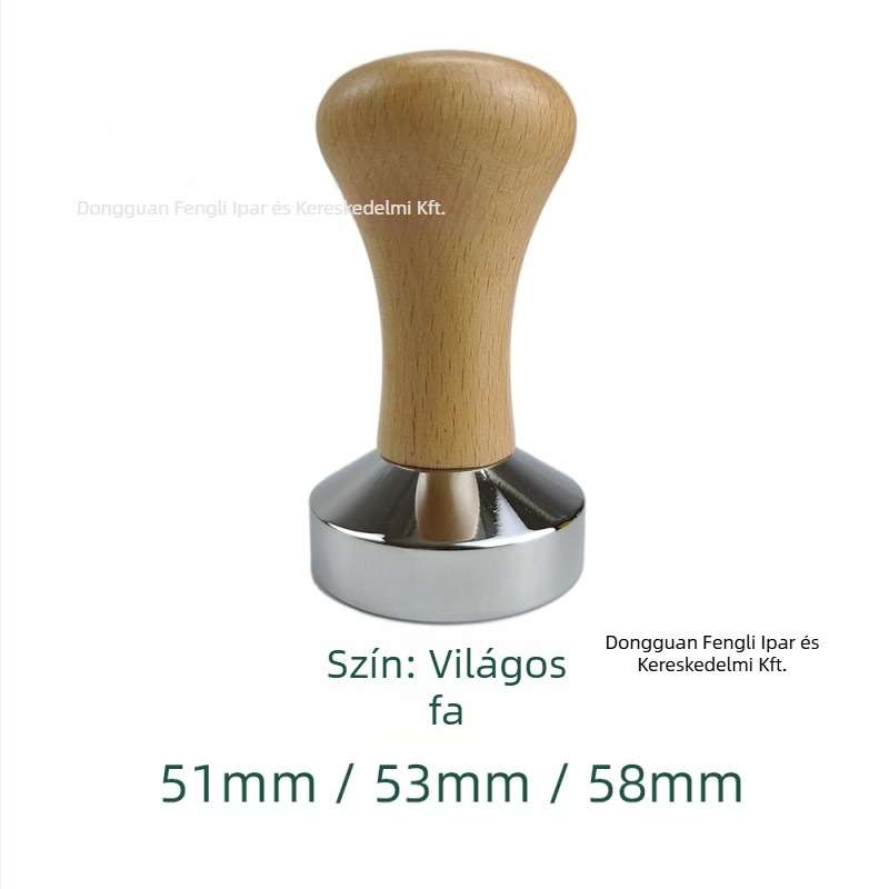 Tömörfa kávé tamper, 58×53 mm, bükkfa, fél-automata eszpresszóhoz