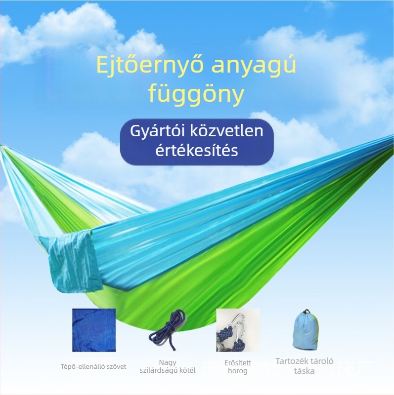 Parachute vászon hammock, egy- vagy kétszemélyes, tartó nélkül, maximális teher 250