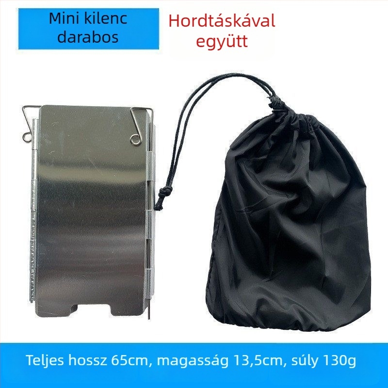 Kültéri szélvédő panel kemping tűzhelyhez mágneses gyűrűvel