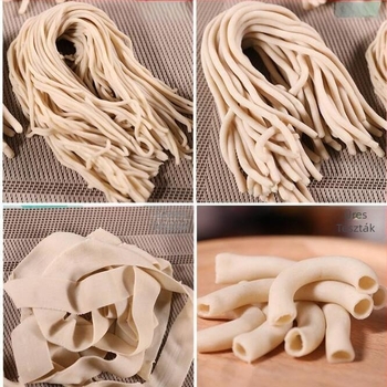 Noodle- és pasta-készítő gép kézi hajtással, kolbász töltő és DIY kolbász forma (háztartási használatra)