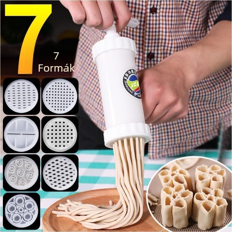 Noodle- és pasta-készítő gép kézi hajtással, kolbász töltő és DIY kolbász forma (háztartási használatra)