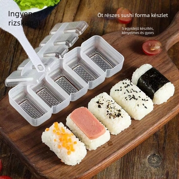 Öt részes DIY műanyag rizsgolyó-formázó készlet nori-sushihoz