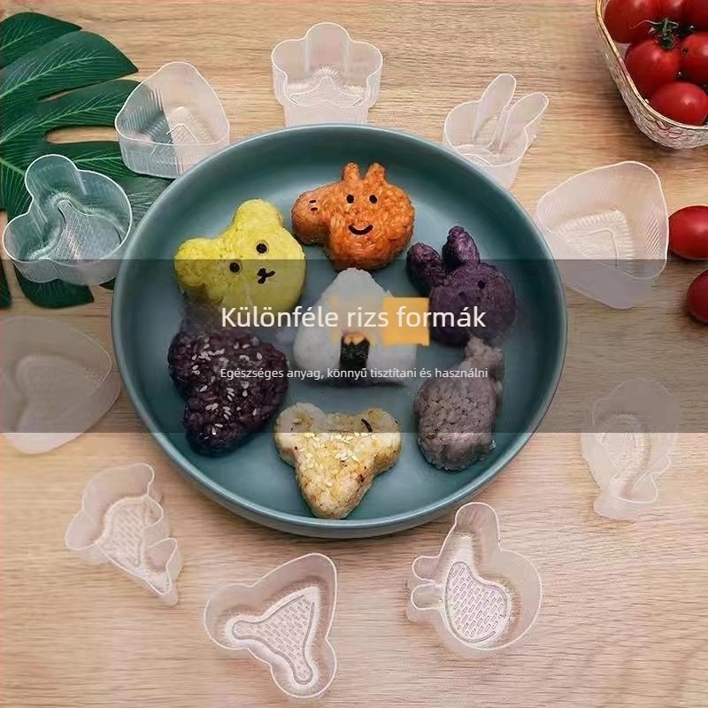 Öt részes DIY műanyag rizsgolyó-formázó készlet nori-sushihoz
