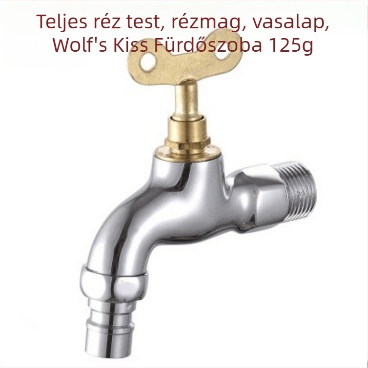 Zárható kültéri falra szerelt mosógép-csaptelep kerámiatárcsás szeleppel, 0–90°C, modell 1202