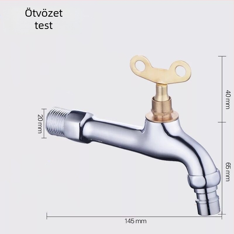Zárható kültéri falra szerelt mosógép-csaptelep kerámiatárcsás szeleppel, 0–90°C, modell 1202