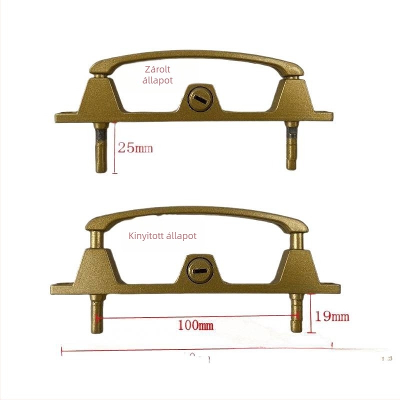 Kulccal ellátott többpont-zár ajtókhoz és ablakokhoz, alumínium ötvözetből, két-pontos zár, ablakszűrőhöz