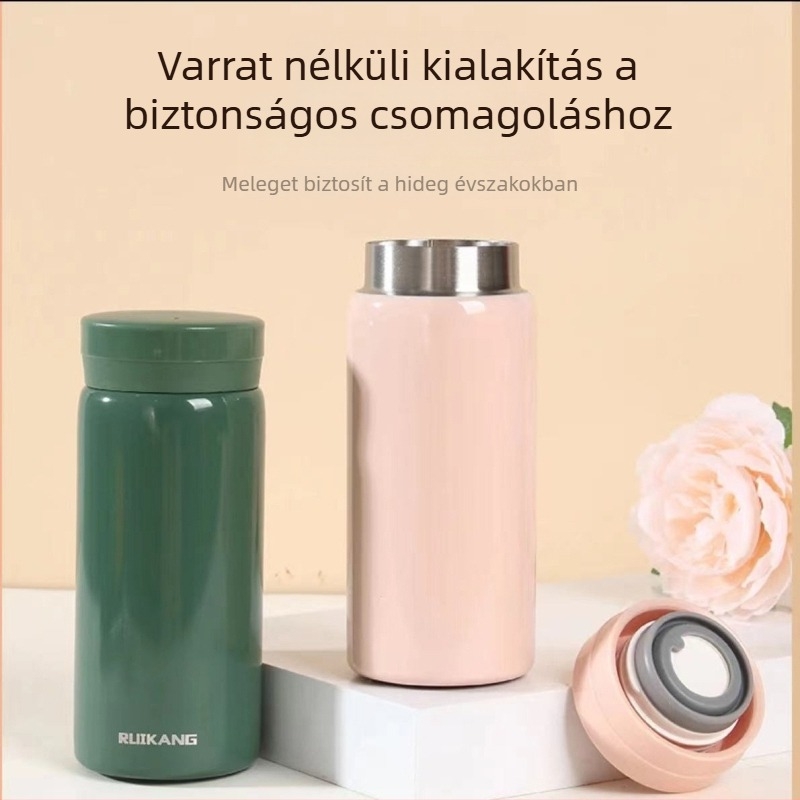 Hordozható zseb termosz, kis kapacitású mini női termosz 316 rozsdamentes acélból, vákuum-szigetelés, logó testreszabás