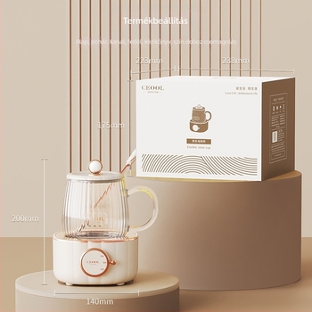 Mini egészséges elektromos bögre: 400W, 600 ml, alsó fűtés, automatikus kikapcsolás és túlmelegedés elleni védelem