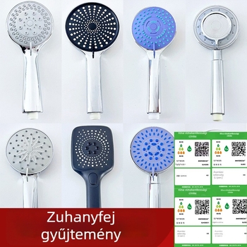 Hordozható ABS anyagú kör alakú zuhanyfej esőzuhany funkcióval, kézi zuhany, UV-kezelés