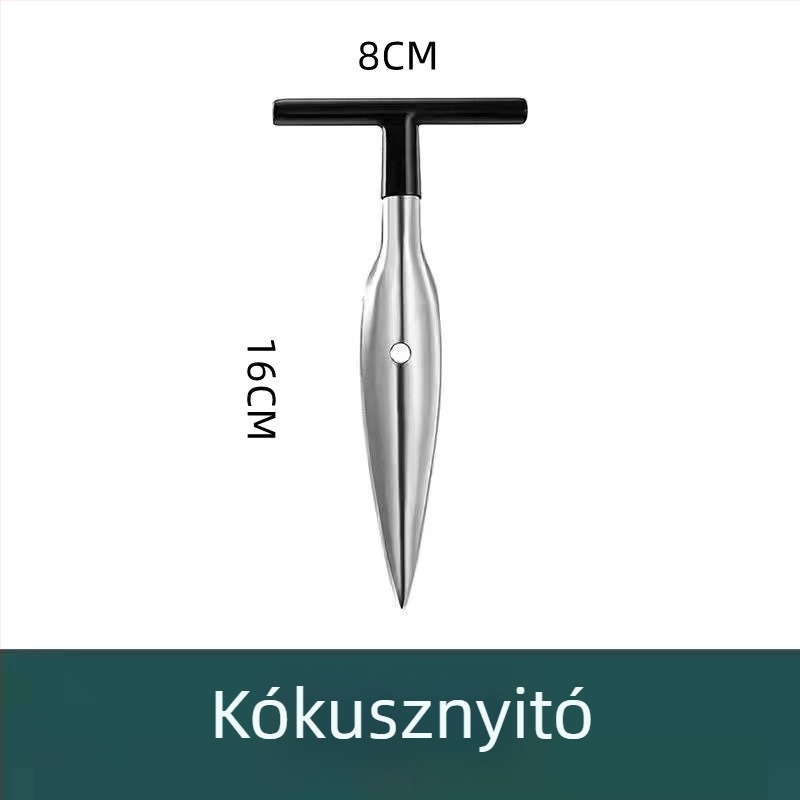 Kókusznyitó eszköz - műanyag és rozsdamentes acél test, modern minimalist design, 2024-es modell