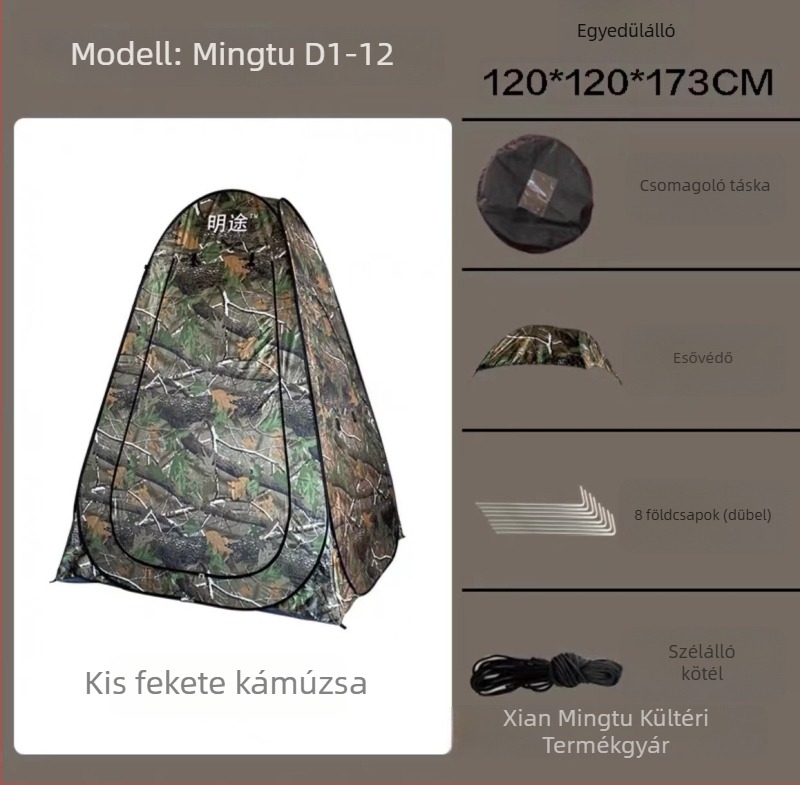 Horgász sátor dupla rétegű felépítés, gyors felállítás, 1–2 fő befogadóképesség, súly 3 kg, vízálló 2000–3000 mm
