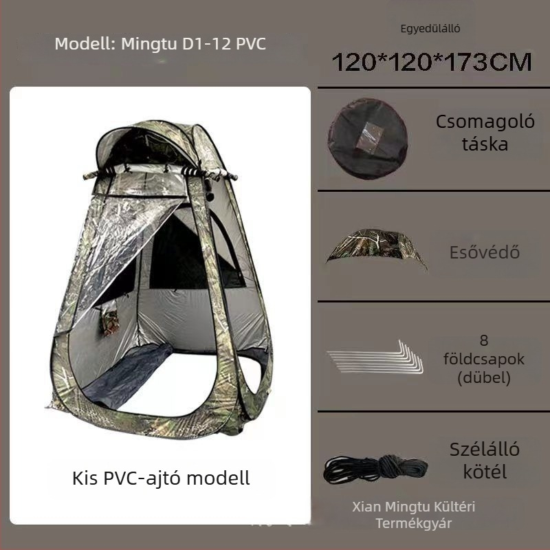 Horgász sátor dupla rétegű felépítés, gyors felállítás, 1–2 fő befogadóképesség, súly 3 kg, vízálló 2000–3000 mm