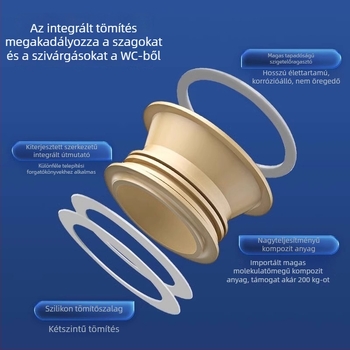 WC fali tömítés, vastagított integrált tömítőgyűrű, szivárgásmentes, ABS + szilikagél anyag, Mubin márka
