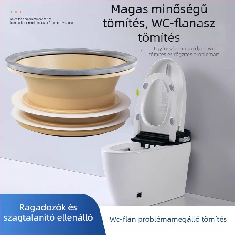 WC fali tömítés, vastagított integrált tömítőgyűrű, szivárgásmentes, ABS + szilikagél anyag, Mubin márka