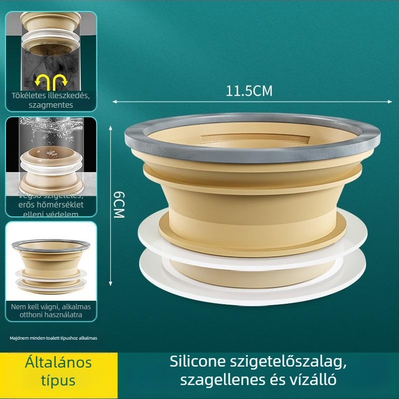 WC fali tömítés, vastagított integrált tömítőgyűrű, szivárgásmentes, ABS + szilikagél anyag, Mubin márka