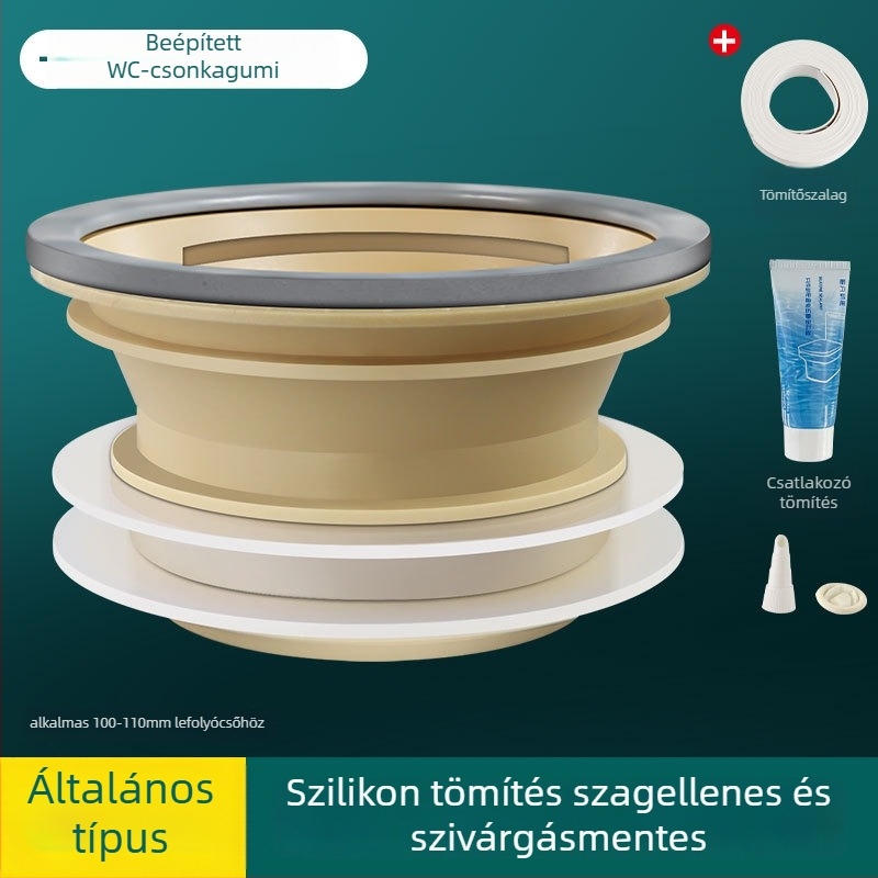 WC fali tömítés, vastagított integrált tömítőgyűrű, szivárgásmentes, ABS + szilikagél anyag, Mubin márka