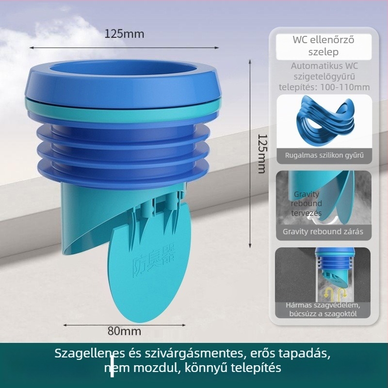 WC fali tömítés, vastagított integrált tömítőgyűrű, szivárgásmentes, ABS + szilikagél anyag, Mubin márka